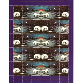 1980 - Grønland - Julemærkeark Isbjørne - Frimærke - Postfrisk. 1980 - Grønland - Julemærkeark Isbjørne - Frimærke - Postfrisk.